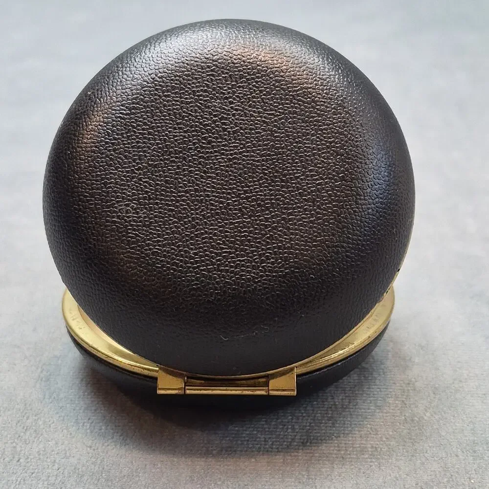 Westclox Travel Alarm Clock Vintage Round Black Clam Shell Case Japan Works